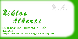 miklos alberti business card